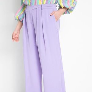Eloquii Lavender Pleated Waist Trousers